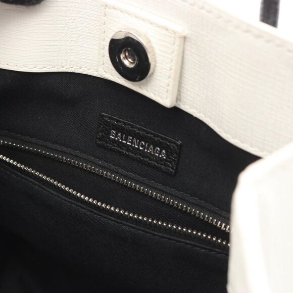 Balenciaga Handbag Shopping Tote Xxs White Canvas Leather - Picture 4 of 9